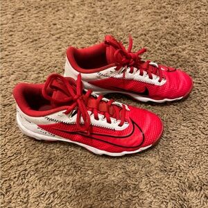 Nike Kids Red and White Sneakers